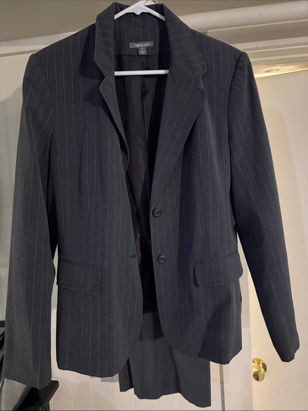 Apt. 9 Grey Pinstripe Two-Button Blazer